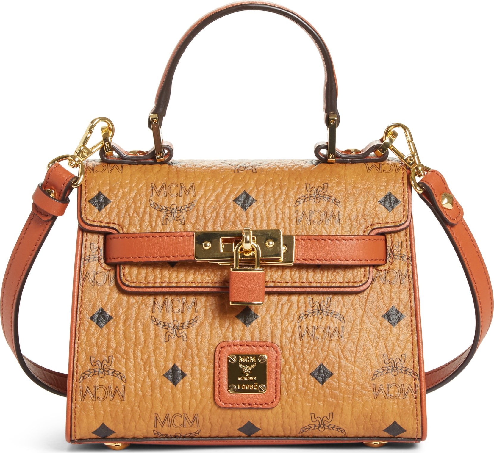 MCM Mini Vintage Visetos Coated Canvas Satchel