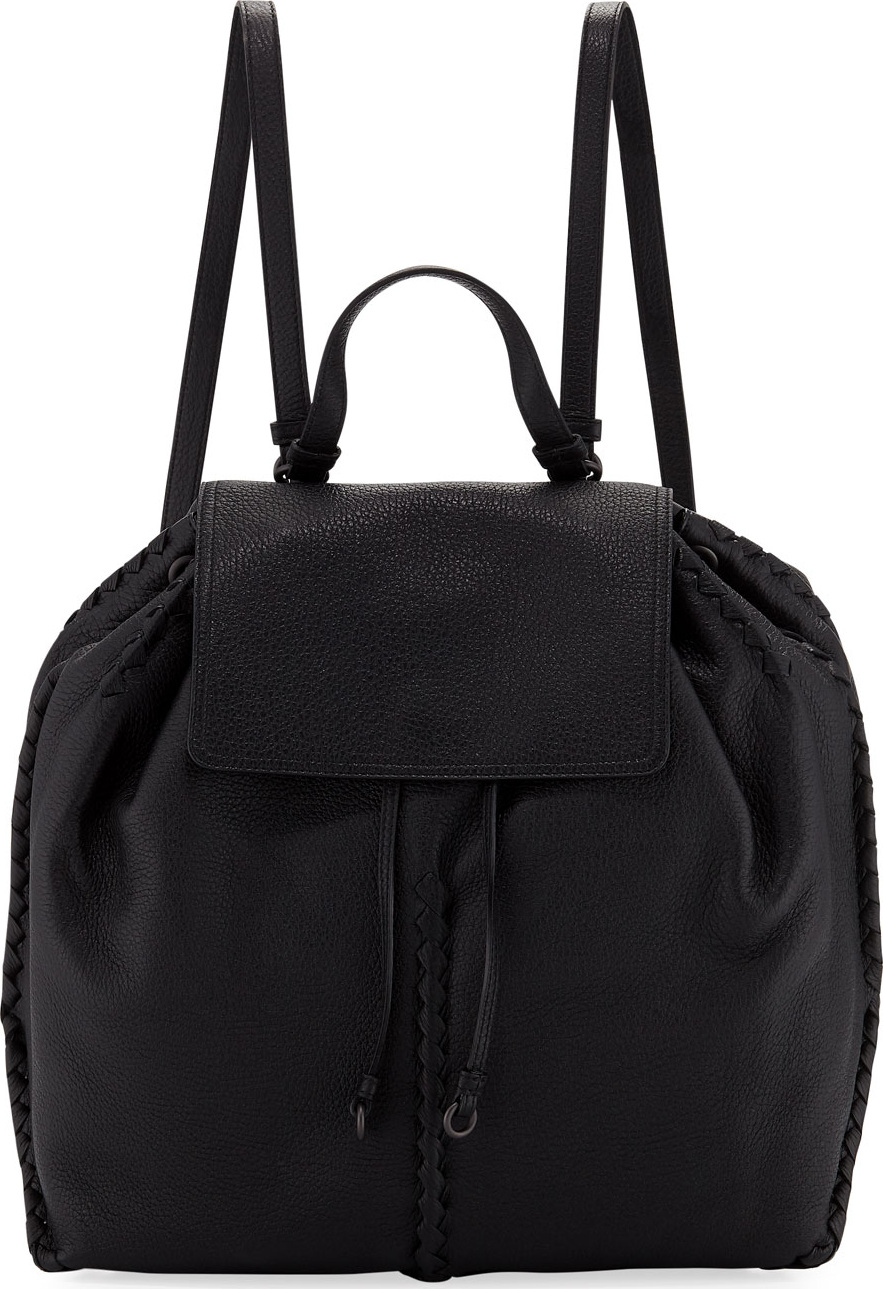 Bottega Veneta Cervo Leather Flap Backpack