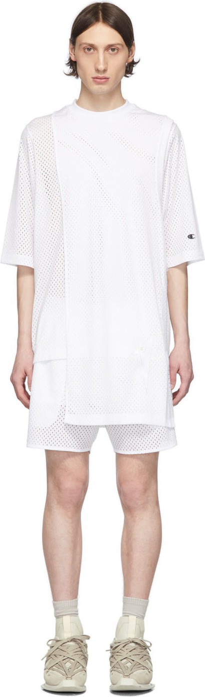 Rick Owens White Champion Edition Toga T-Shirt