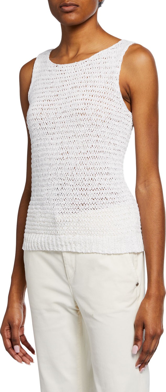 Theory Knit Scoop-Neck Sleeveless Travel Shell