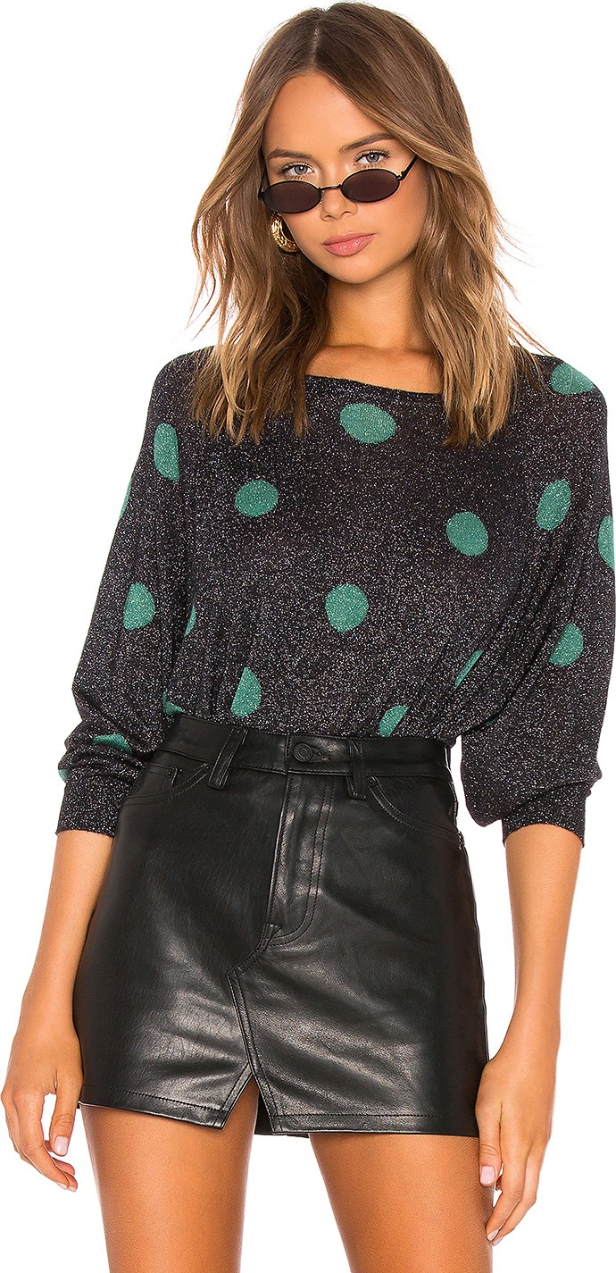 Autumn Cashmere Polk Dot Crew Neck Sweater