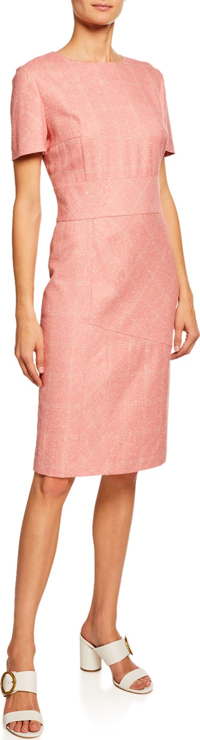 Kiton 1/2-Sleeve Tweed Dress