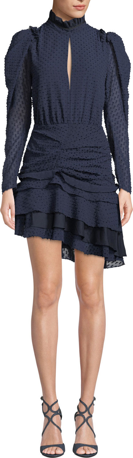 Camilla And Marc Evelyn Long-Sleeve Ruched Mini Dress