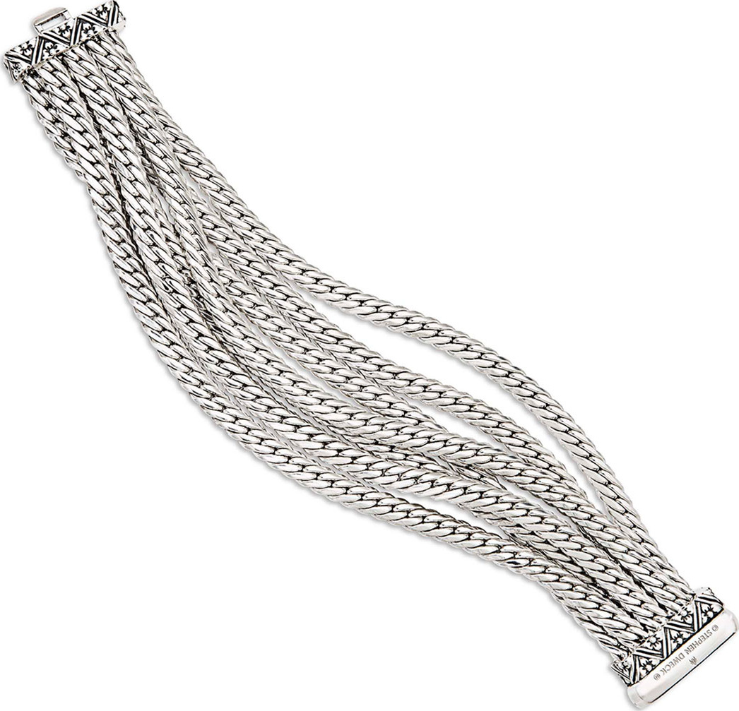 Stephen Dweck 7-Strand Silver Curb Chain Bracelet