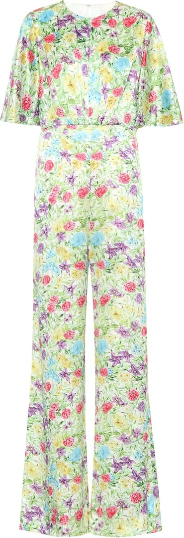 Les Rêveries Floral silk jumpsuit