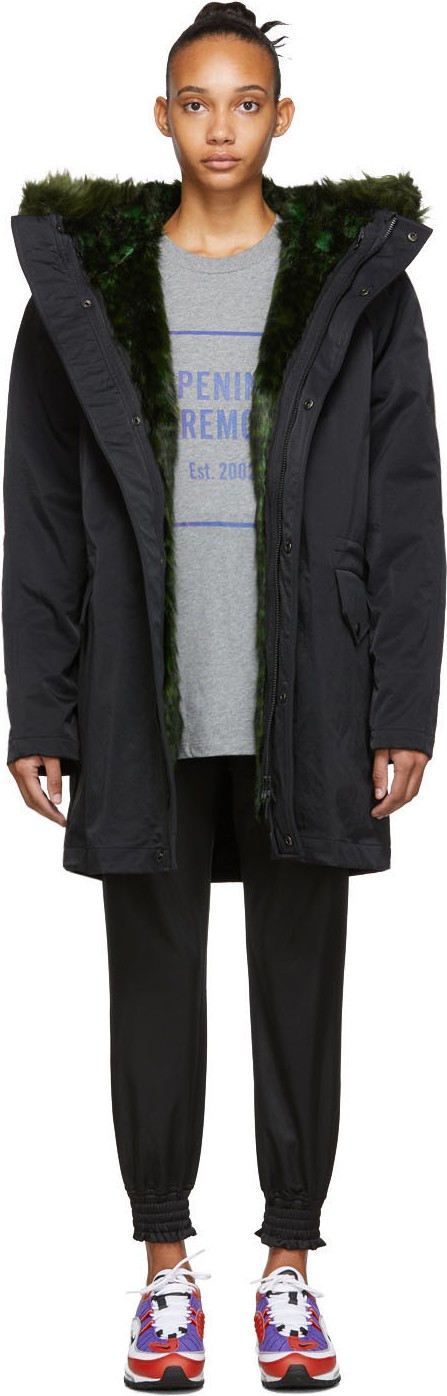 Opening Ceremony Reversible Black Fur-Lined Coat