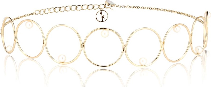 Anissa Kermiche Encerlée 14kt gold and pearl choker