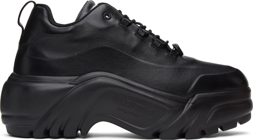 Valentino - Black Valentino Garavani Chunky Platform Sneakers
