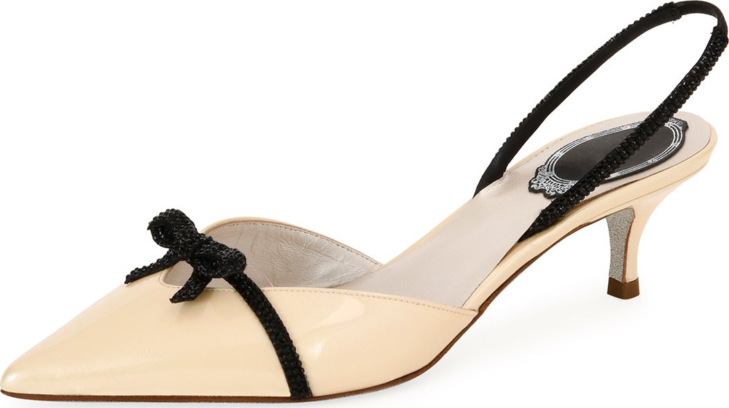 Rene Caovilla Fiocchina Patent Slingback Pumps