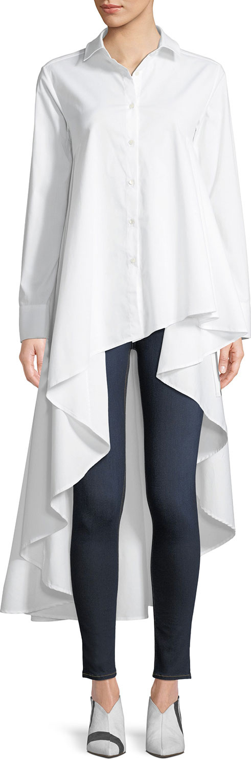palmer//harding Super Button-Front Asymmetric Cotton Shirt