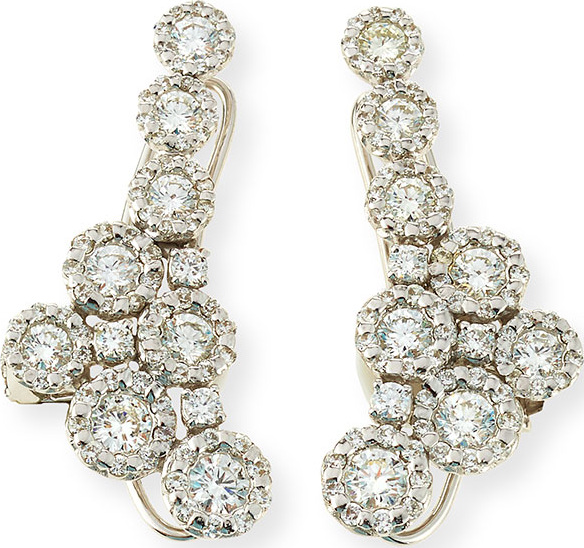 Yeprem 18k White Gold Diamond Climber Earrings