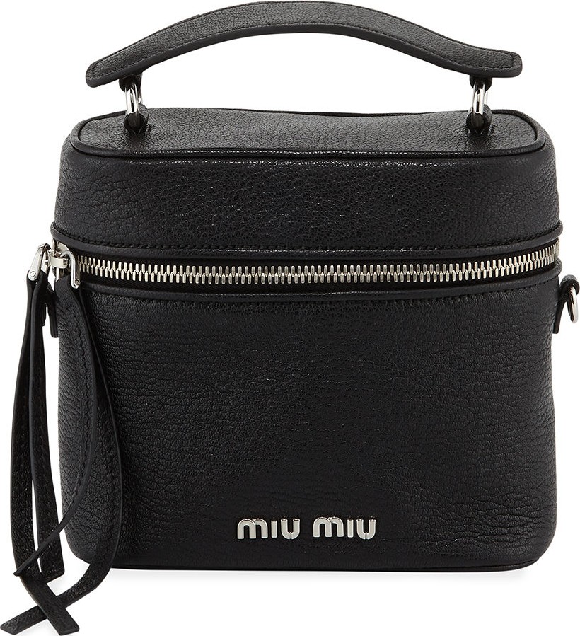 Miu Miu Madras Leather Box Top Handle Bag