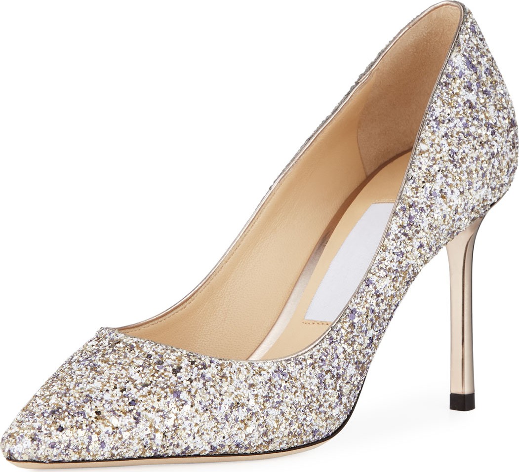 Jimmy Choo Romy Glitter Pointed Pumps
