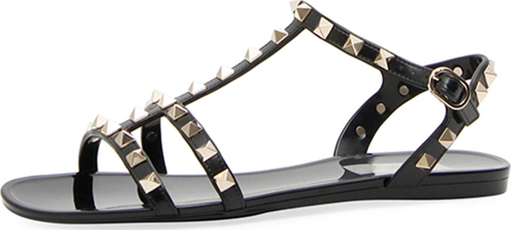 Valentino PVC Rockstud Flat Sandal