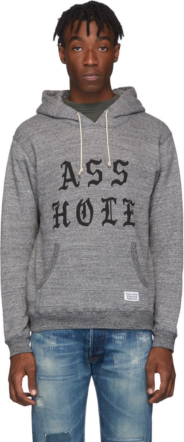 Wacko Maria Grey 'Ass Hole' Hoodie