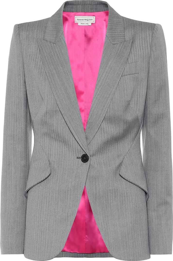 Alexander McQueen Striped wool blazer