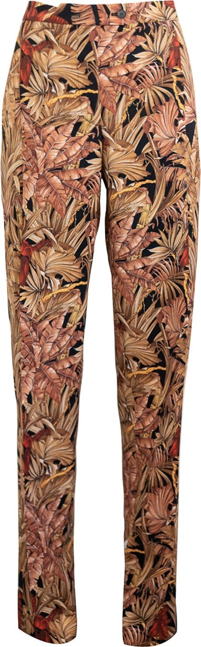 Salvatore Ferragamo Foliage Print Pants
