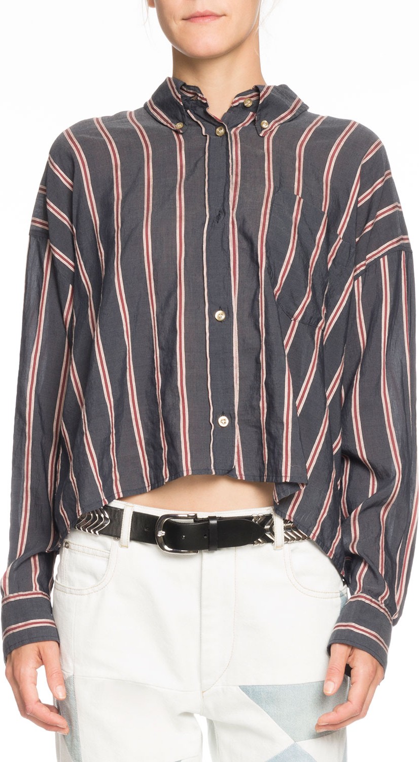 Isabel Marant Etoile Ycao Long-Sleeve Cropped Button-Front Blouse