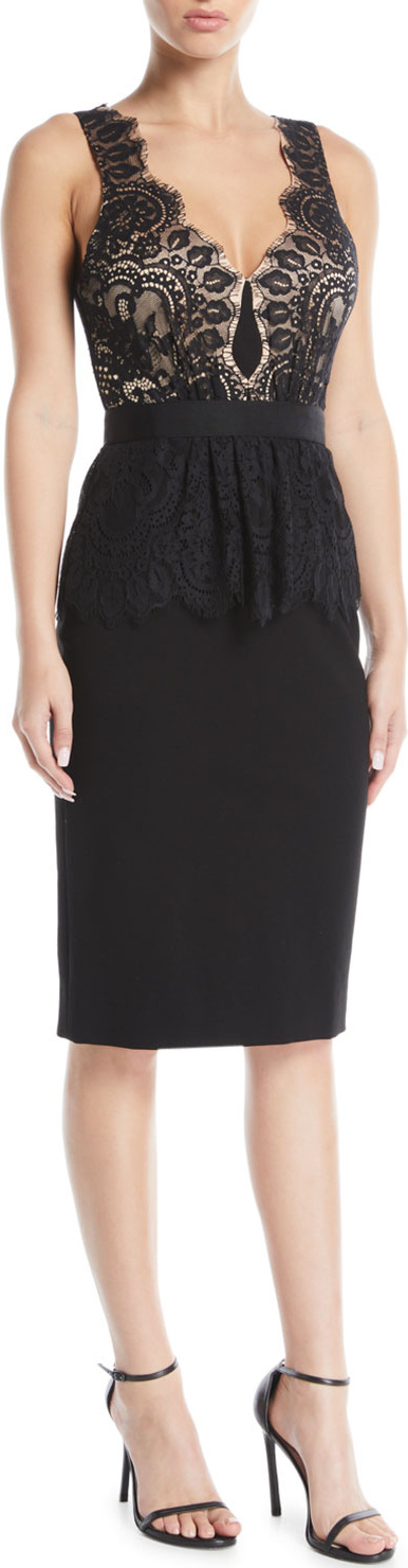 Catherine Deane Lilah Racerback Dress in Lace & Ponte