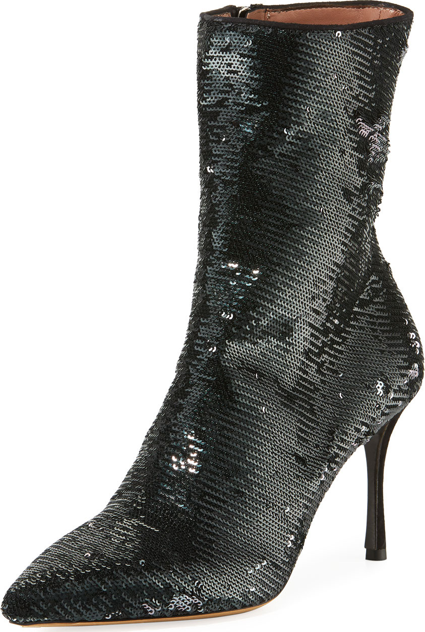 Tabitha Simmons Wendie Stretch Sequined Booties