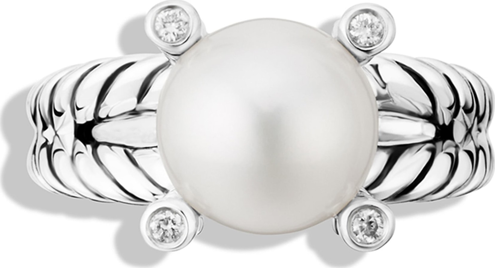 David Yurman Cable Pearl Ring with Diamonds