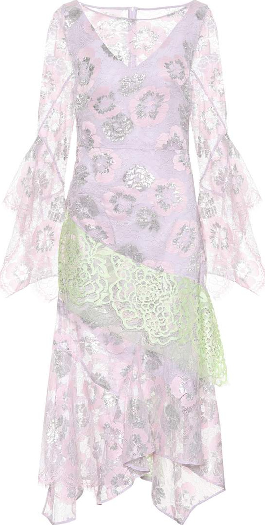 Peter Pilotto Lace and lamé dress