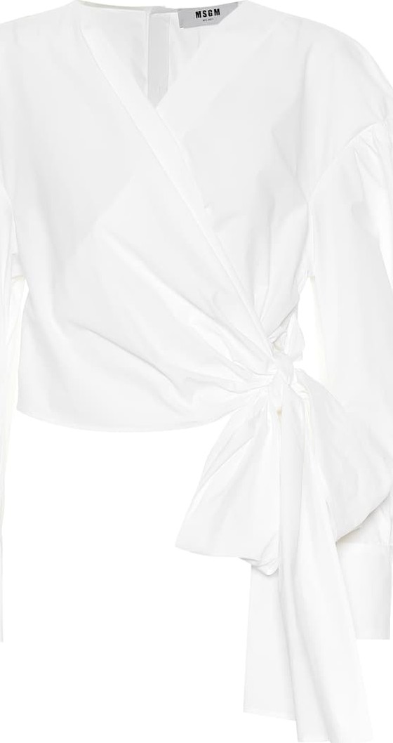 MSGM Cotton poplin wrap top