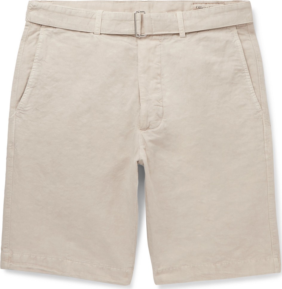 Officine Générale Julian Slim-Fit Garment-Dyed Cotton-Blend Shorts