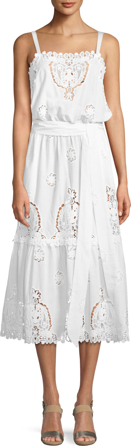 Miguelina Esme Versailles Eyelet Midi Dress