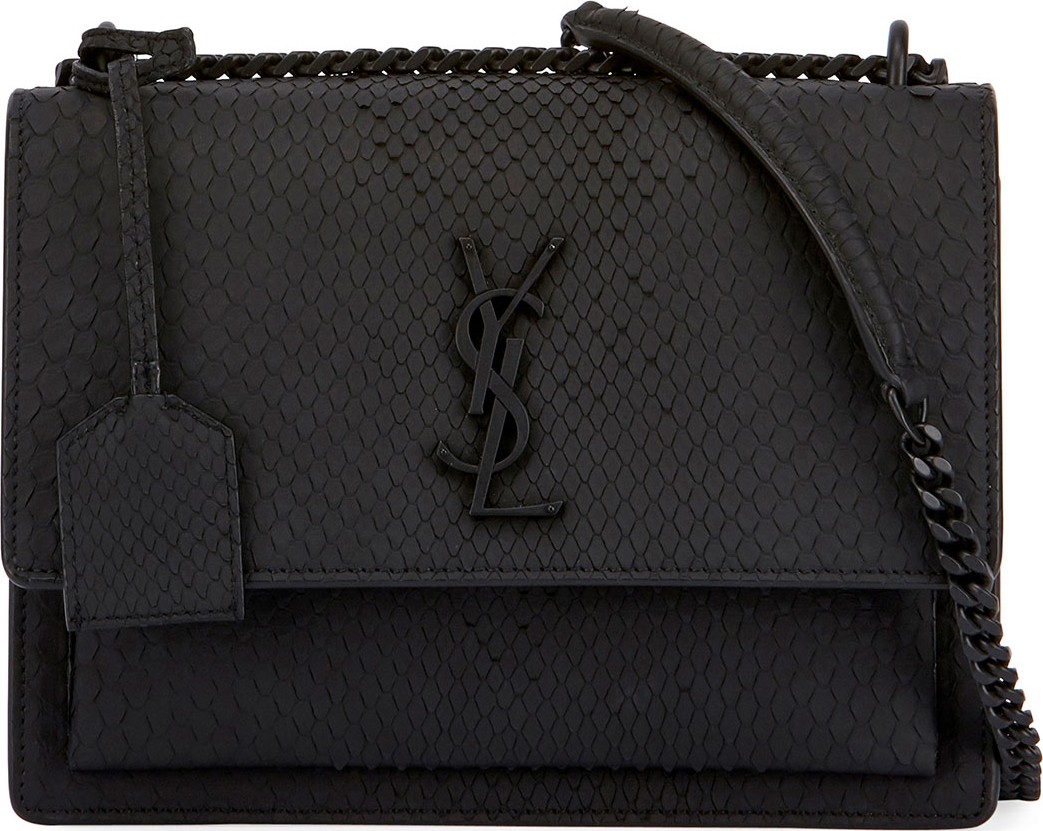 Saint Laurent Kate Monogram Medium Matte Python Shoulder Bag