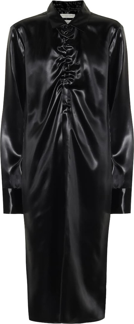 Bottega Veneta Lacquered satin shirt dress