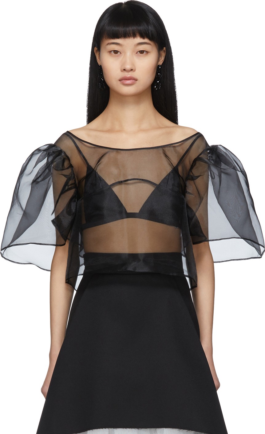 Shushu/Tong Black Organza Blouse