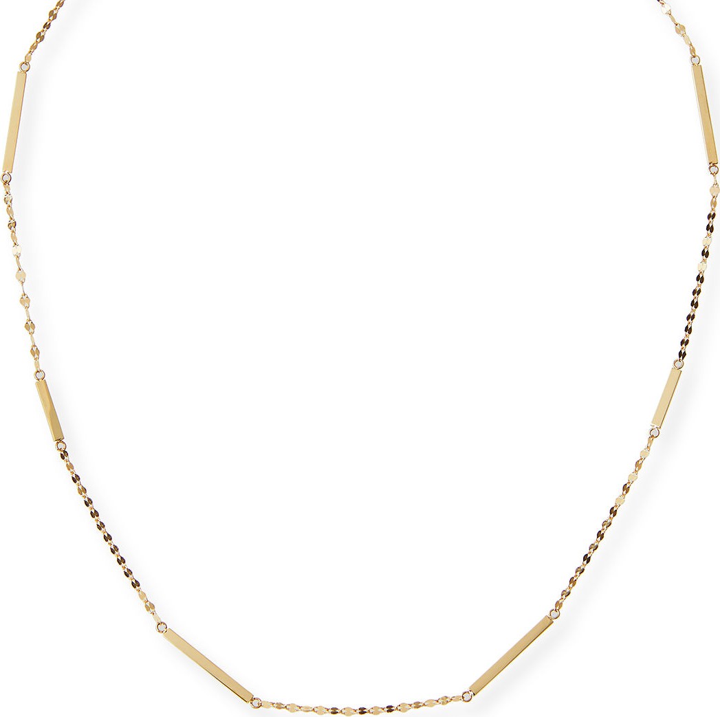 Lana 14K Gold Short Bar Station Necklace