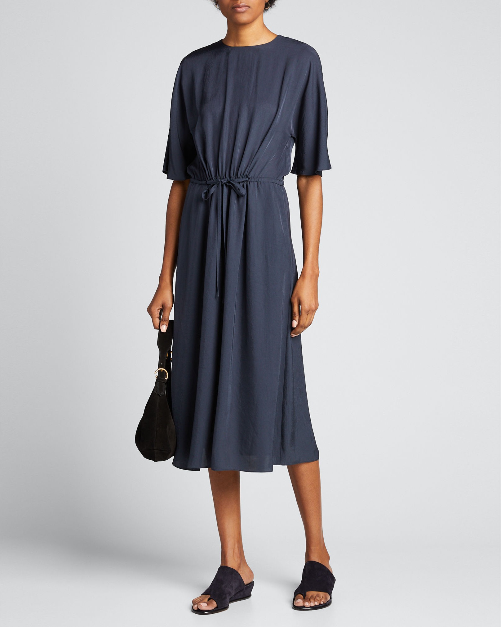 Vince Elbow-Sleeve T-Shirt Dress