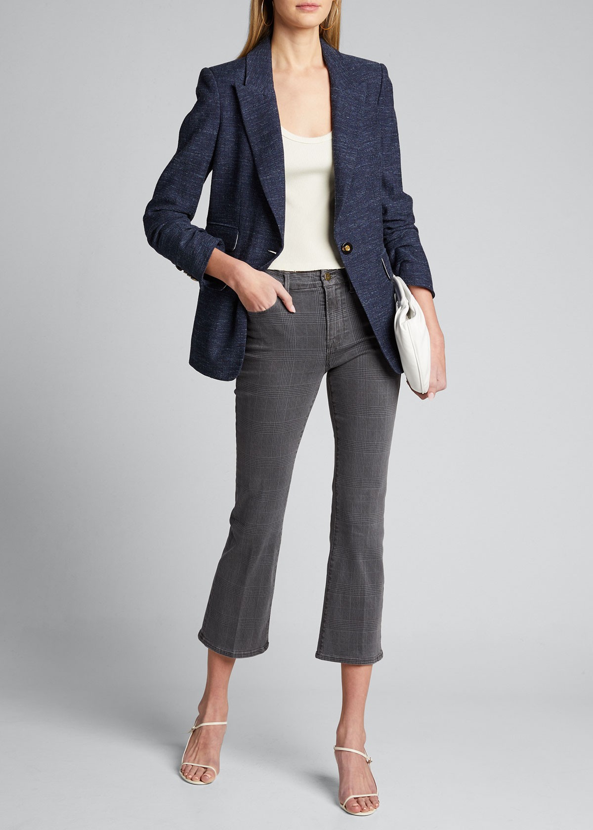 FRAME DENIM Le Crop Mini Boot Plaid Jeans