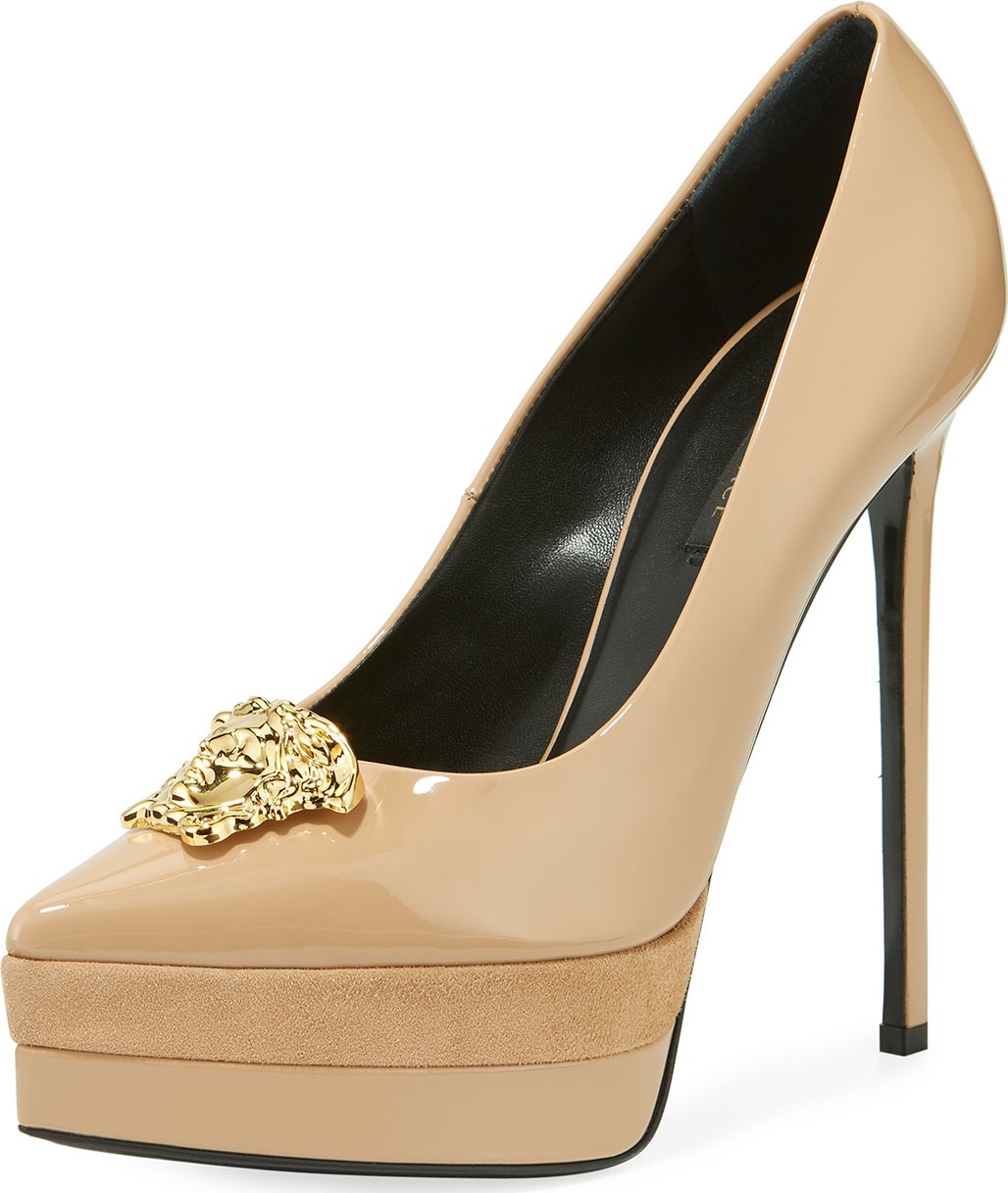 Versace Medusa Patent Leather Platform Pumps
