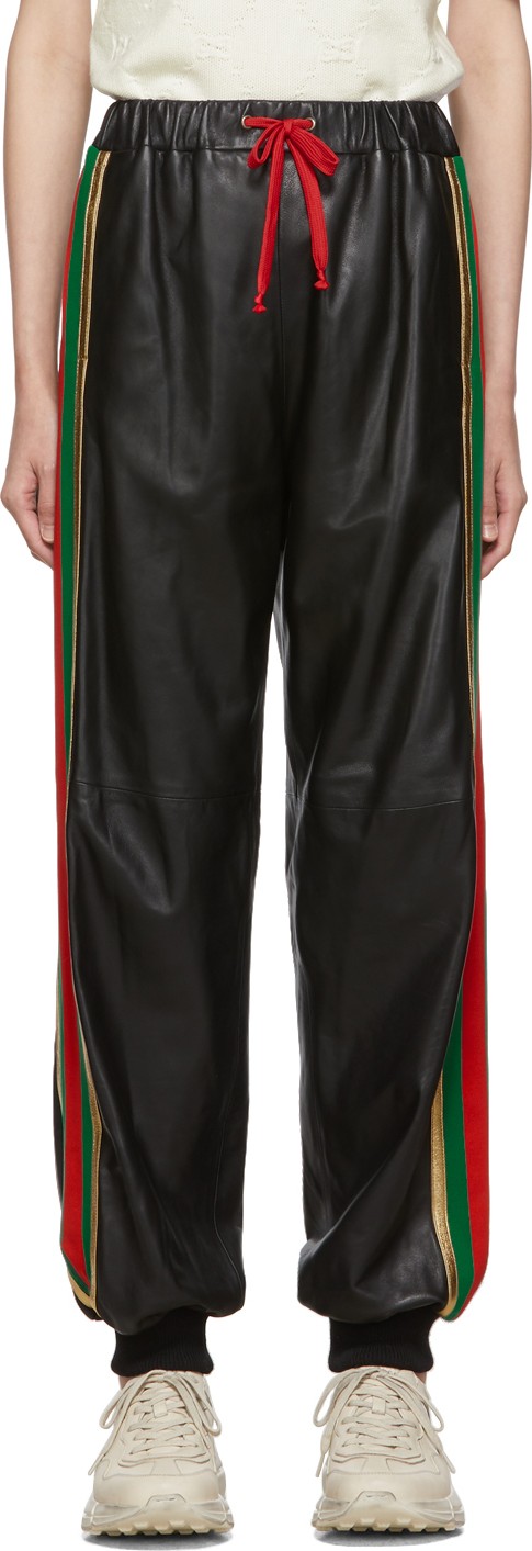Gucci Black Leather Lounge Pants