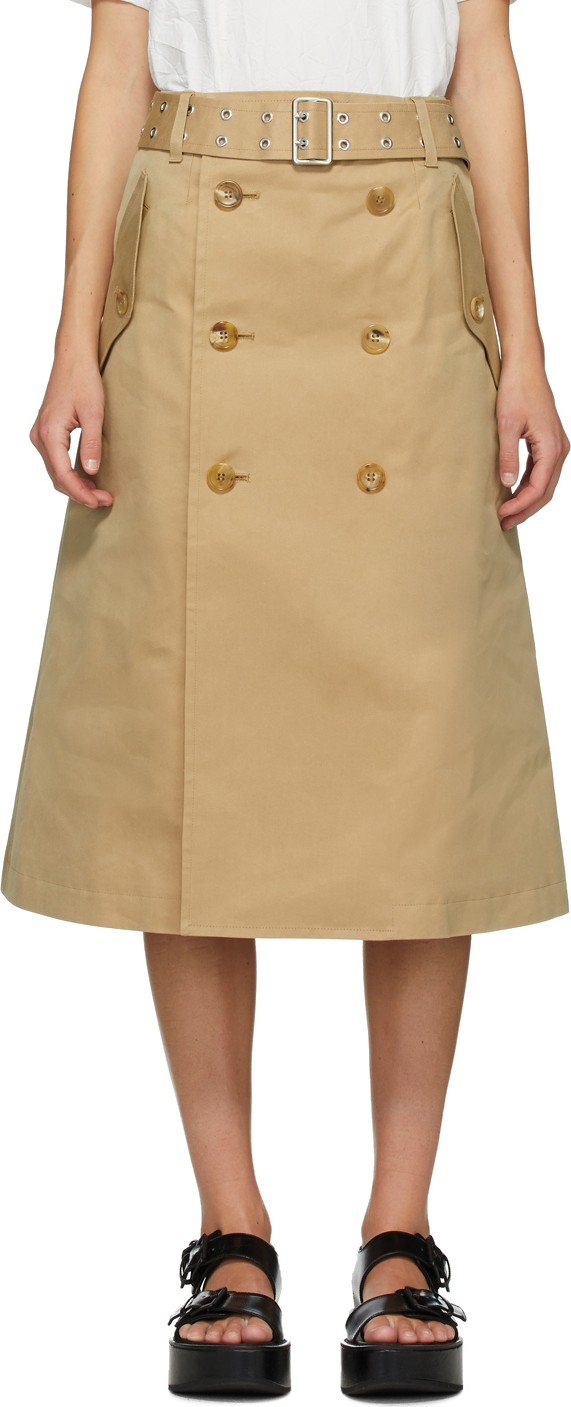 Junya Watanabe Beige Gabardine Skirt