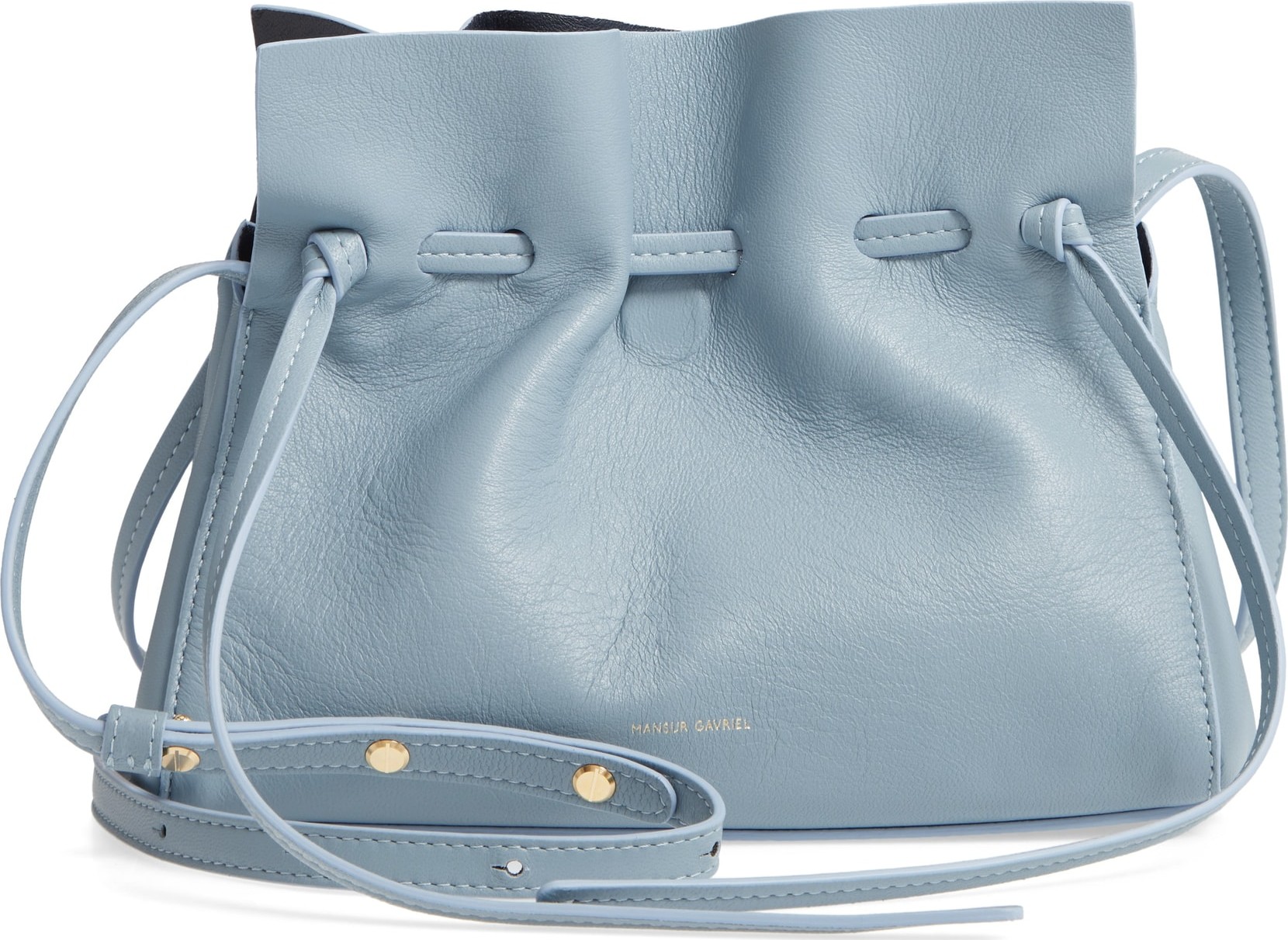 Mansur Gavriel Mini Lambskin Leather Drawstring Bag