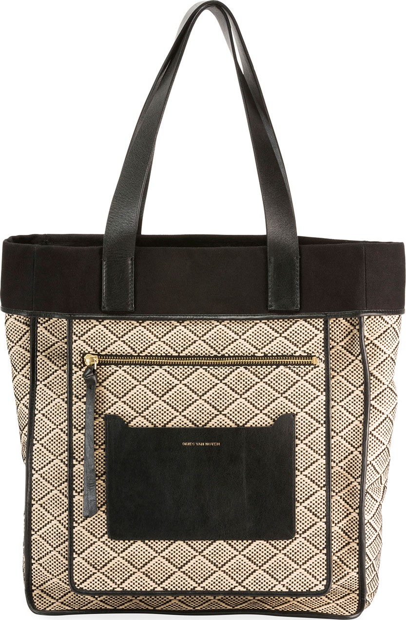 Dries Van Noten Woven Shopper Tote Bag