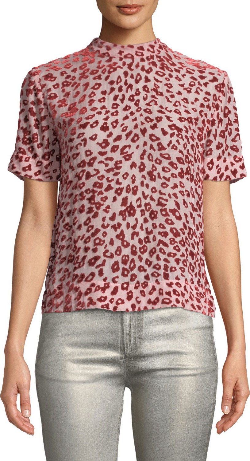 Rag & Bone Gia Animal-Print Velvet Burnout Tee
