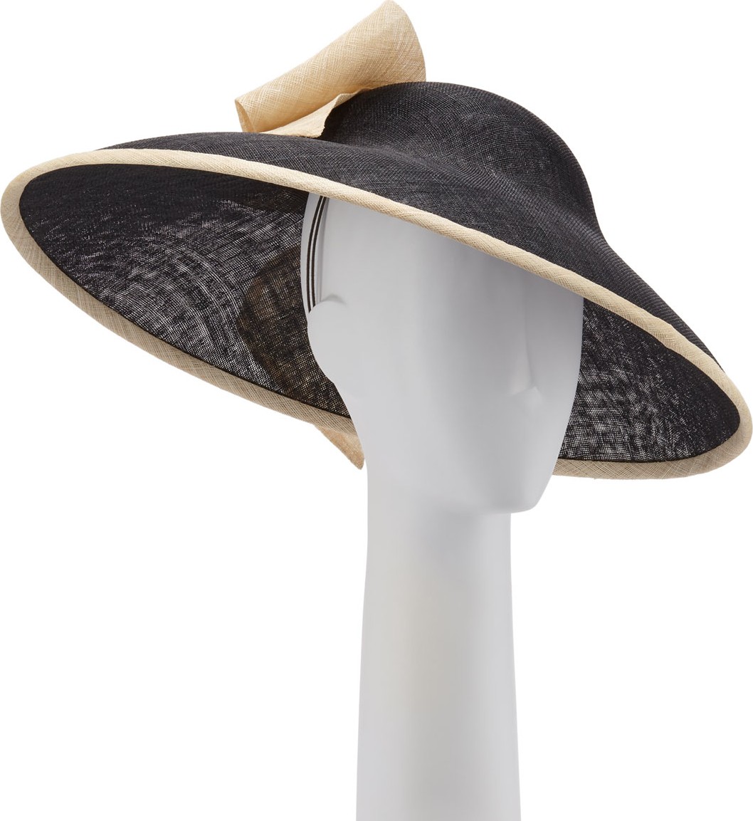 Rachel Trevor Morgan Two-Tone Natural Straw Derby Hat
