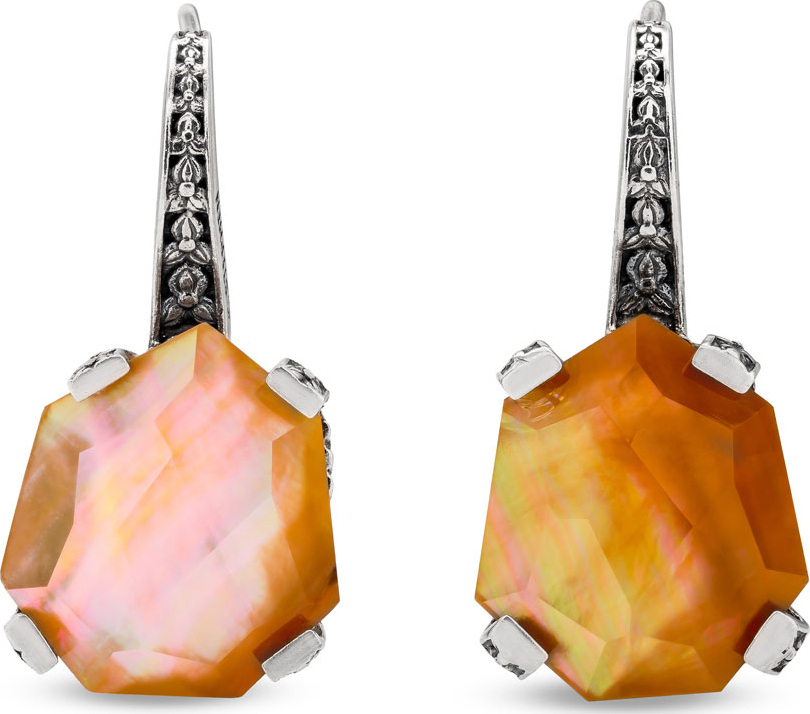 Stephen Dweck Freeform Crystal/Quartz/Mother-of-Pearl Earrings