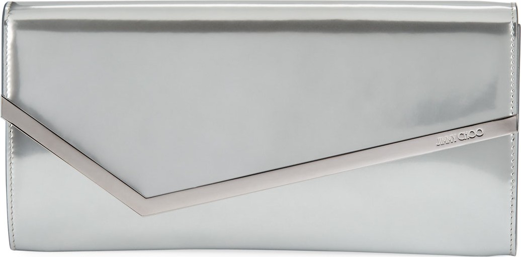 Jimmy Choo Erica Metallic Patent Clutch Bag