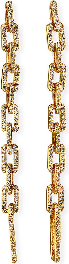 Fallon Squared Pave Link Drop Earrings