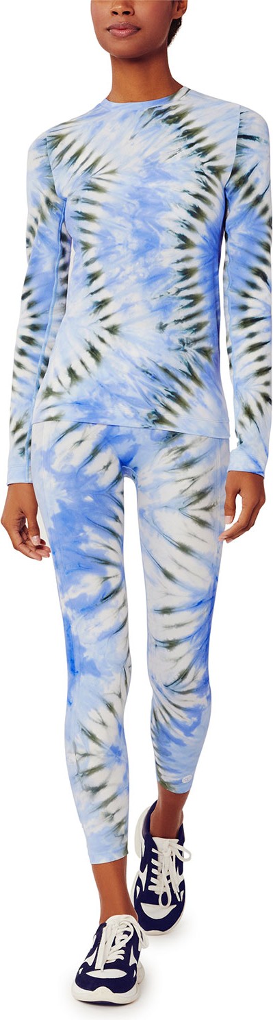 Tory Sport Tie-Dye Seamless Long-Sleeve Top