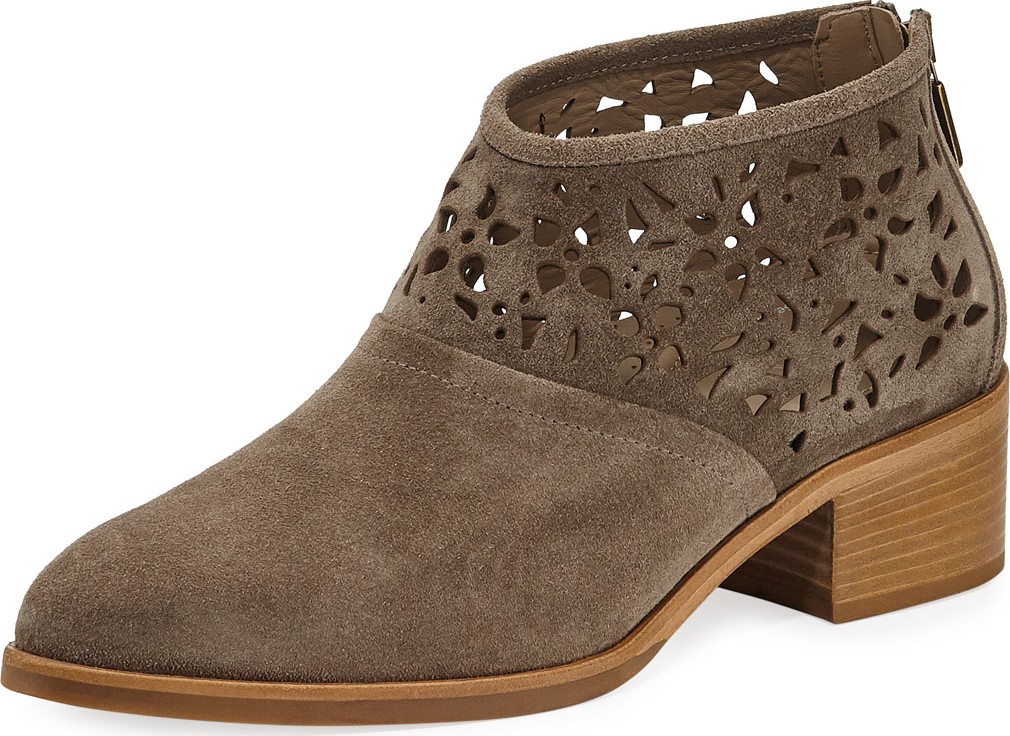 Italeau Amanta Suede Block-Heel Booties