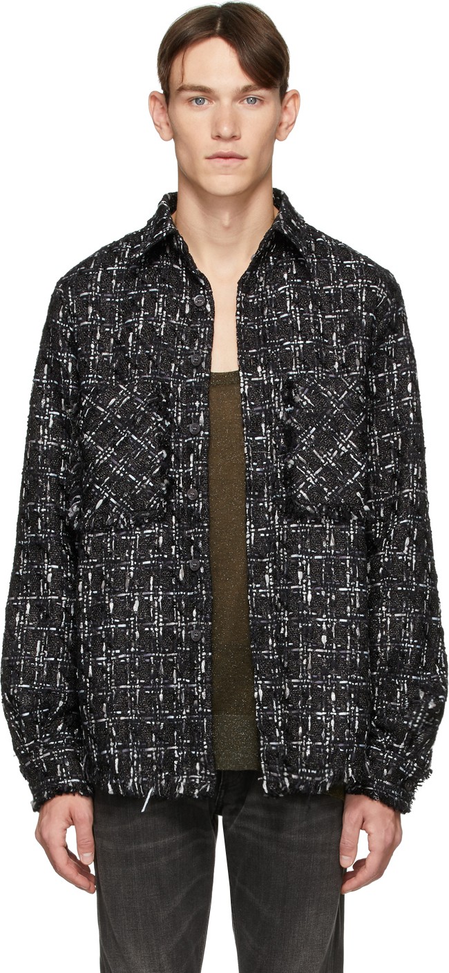 Faith Connexion SSENSE Exclusive Black & Silver Overshirt