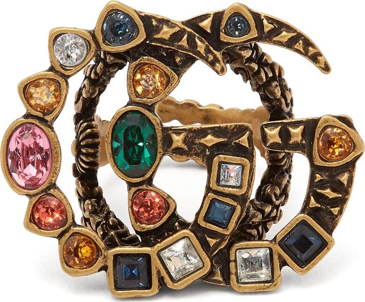 Gucci GG crystal-embellished ring