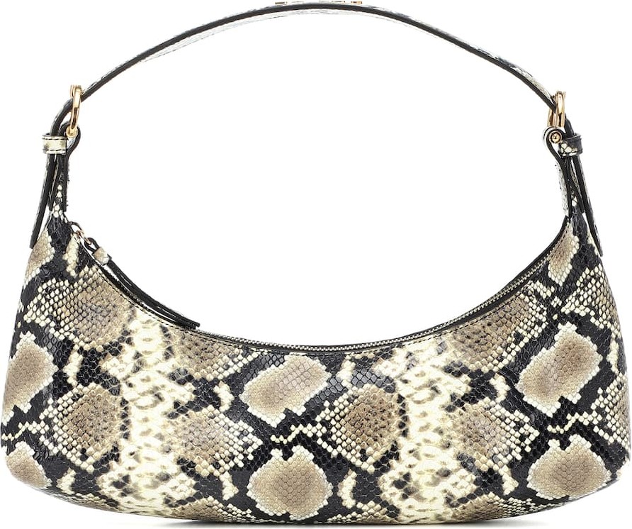 By Far Mara snake-effect leather shoulder bag